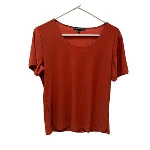 Style In The City Short Sleeve Top Tangerine pullover women’s L